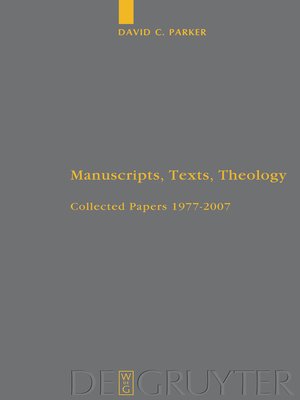 cover image of Manuscripts, Texts, Theology